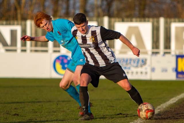 Action from Clipstones defeat at Athersley Recreation on Saturday to leave them bottom of the table. (PHOTO BY: Dan Walker)