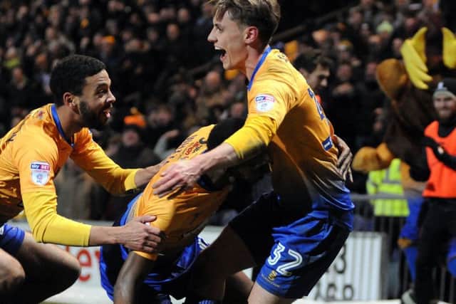 Mansfield Town v Cardiff FA Cup 3rd round replayDanny Rose celebrates after scoring Mansfield's equaliser in the first half.
