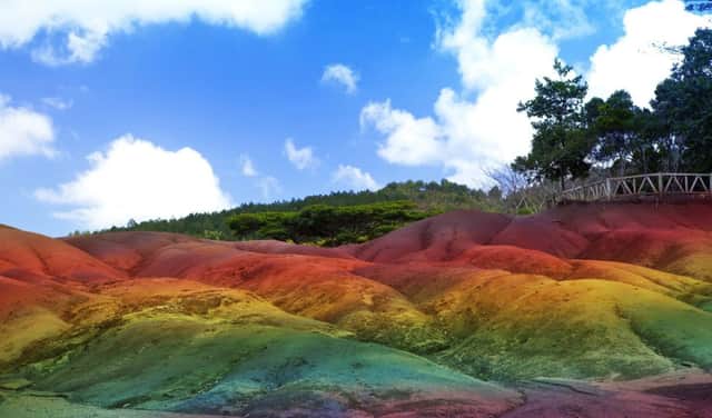 Seven coloured sand dunes in Mauritius.