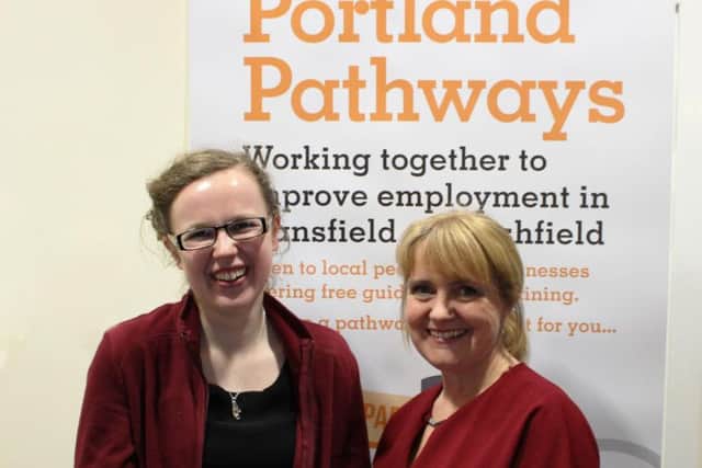 Hannah Harvey with her employment engagement adviser Cheryl Levers.
