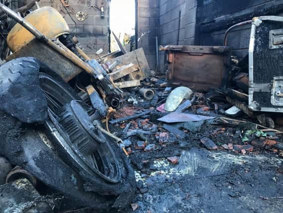 The self-employed builder lost two motorbikes in the blaze and all of his tools.