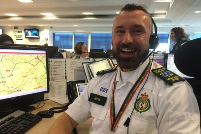 John Fryc a call handler at East Midlands Ambulance Service emergency operations control room