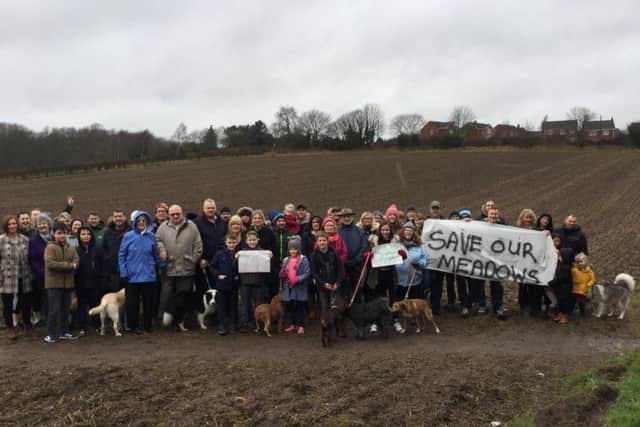 Residents campagning against plans to build 100 houses off New Lane Blidworth.