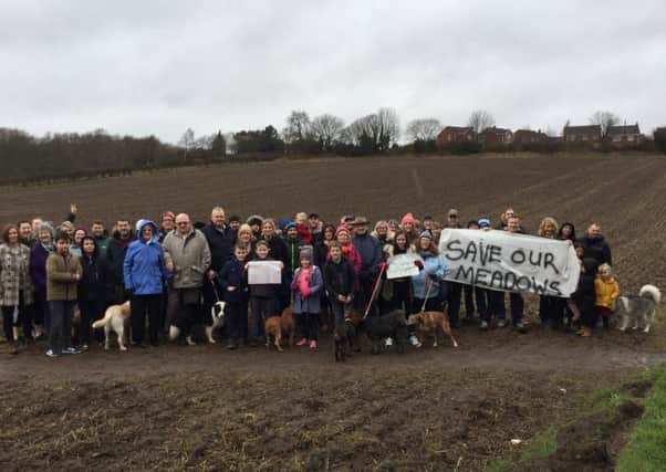Residents campagning against plans to build 100 houses off New Lane Blidworth.