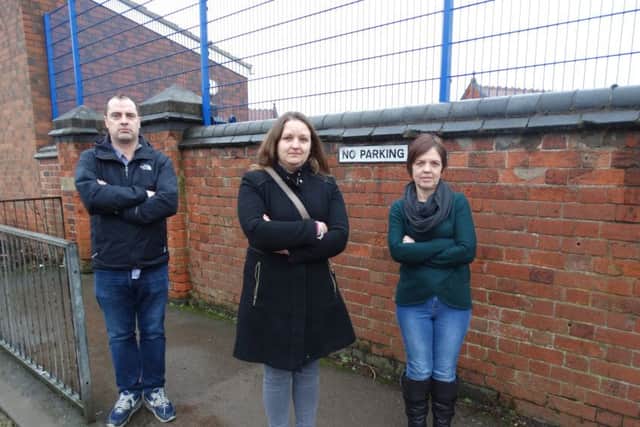 Left to right) David Hennigan, Councillor Samantha Deakin and Julie Maltby.on Clipstone Ave, Sutton.