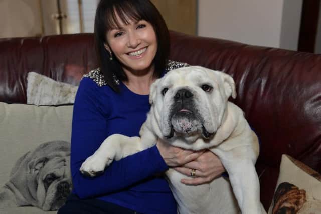 Lorraine with English Bulldog Horace.