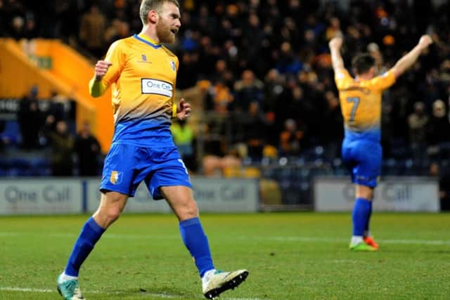 Mansfield Town v Newport County
Alfie Potter after scoring his second for the Stags in the first half.
