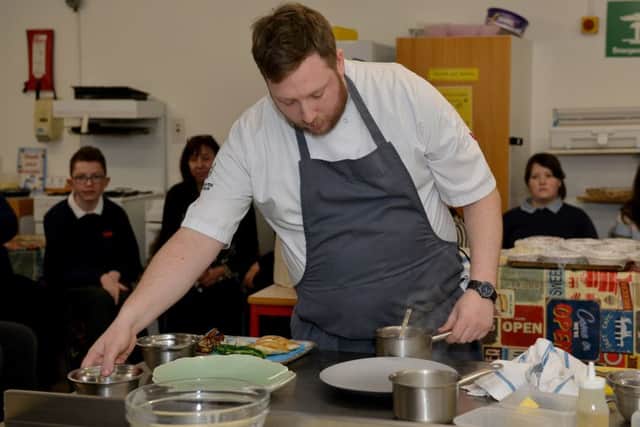Pancake competiton at Dawn House School with cookery demonstration with Masterchefâ¬"s Tom Moody