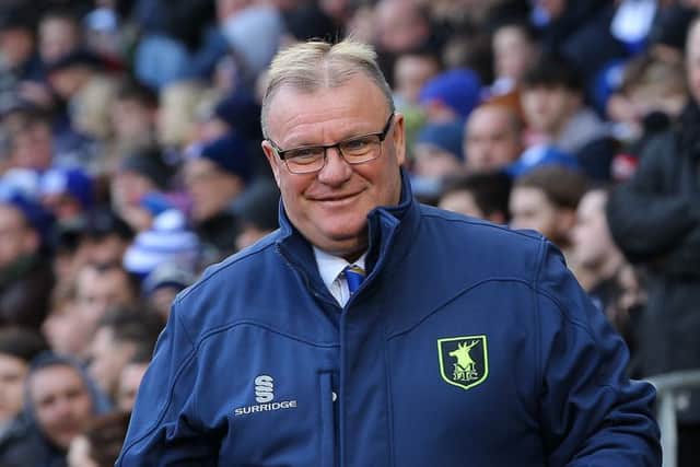 Picture by Gareth Williams/AHPIX.com; Football; The Emirates FA Cup; Cardiff City v Mansfield Town; 6/1/18 KO 15.00; Cardif City Stadium; copyright picture; Howard Roe/AHPIX.com; Stags boss Steve Evans in jovial mood ahead of kick-off at Cardiff