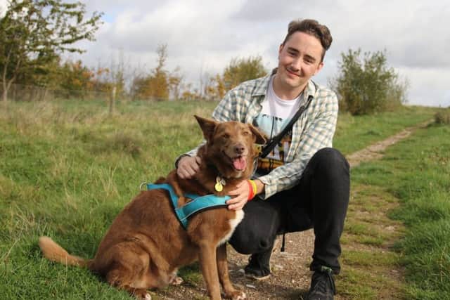 Mansfield man Robin Jones, who has Asperger Syndrome, with his faithful and reliable friend, pet dog, Charlie.