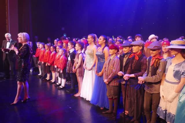 Youngsters on stage at the Mansfield Junior Showtime finals.