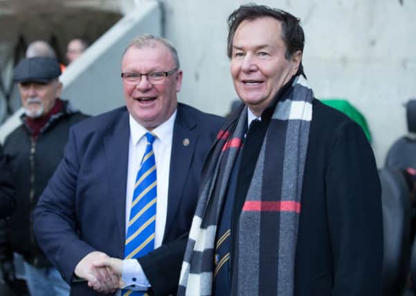 Happier times - Mansfield Town manager Steve Evans and Mansfield Town chairman John Radford - Pic By James Williamson