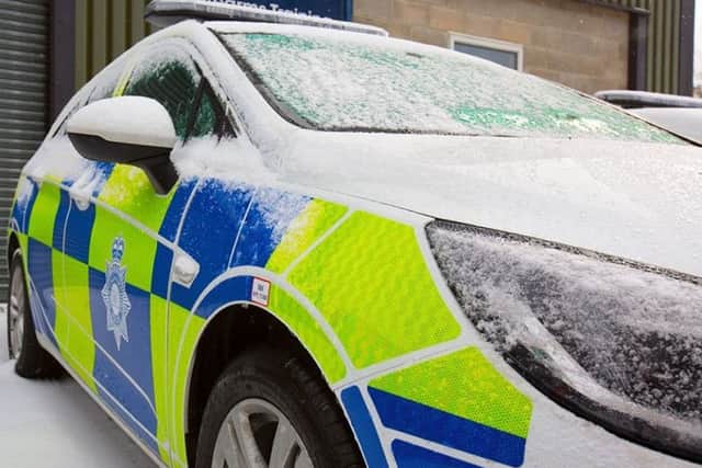 Police car in the snow