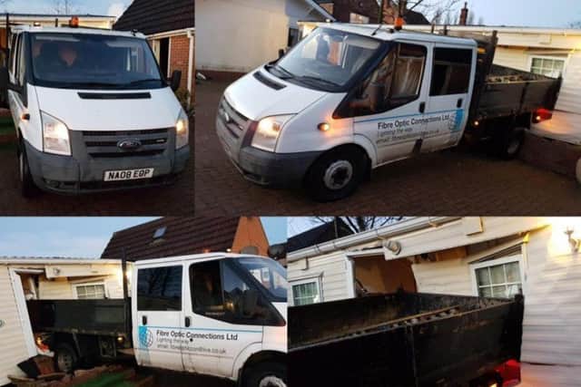 Two stolen vans caused over £50,000 worth of damage at a caravan site.