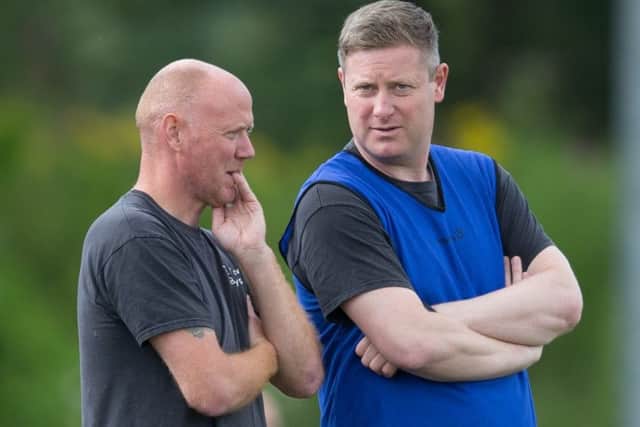 Teversal manager Dean Short with his assistant, Craig Charlesworth.
