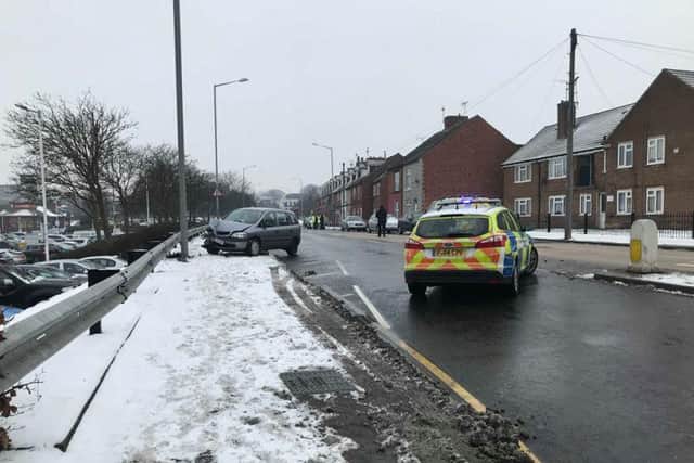 One car was involved in the collision.
