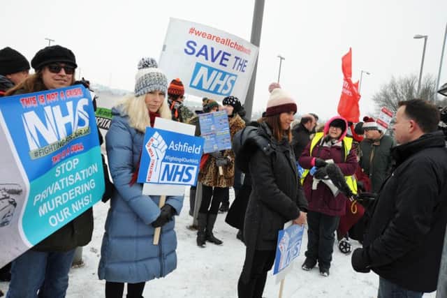 Ashfield MP Gloria De Piero on Save the NHS protest outside Kings Mill Hospital on Saturday.