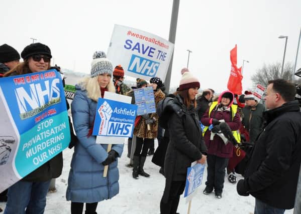 Ashfield MP Gloria De Piero on Save the NHS protest outside Kings Mill Hospital on Saturday.