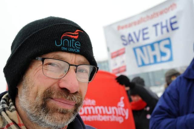 Jon Dale, 63, from the UniteNottinghamshire Health Branch.