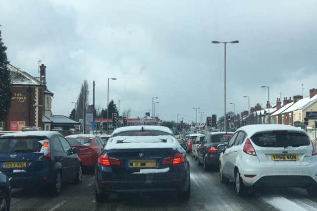 Traffic at Chesterfield Road South.