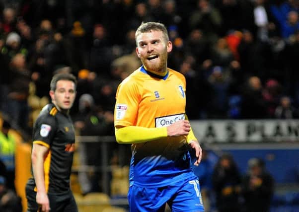 Alfie Potter scores for Mansfield during Newport rout