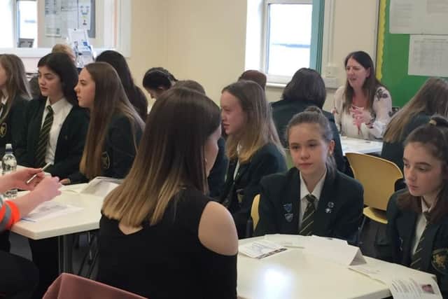 The students aged 11 to 16 asked questions about their career paths and who they were inspired by.