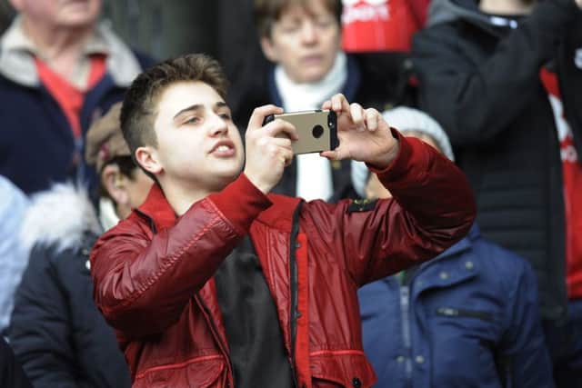 IN PICTURE: Forest fans.STORY: SPORT LEAD: Nottingham Forest v Derby County.  Sky Bet Championship match at The City Ground, Nottingham.  Sunday 11th March 2018.
