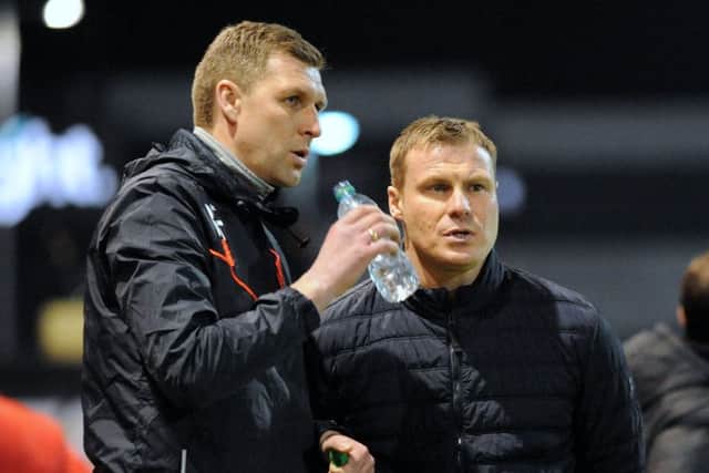 Stags manager, David Flitcroft with assistant Ben Futcher.
