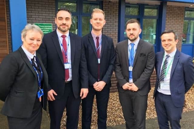 Kerry Nichol, Assistant Principal, Tuxford Academy; DI Jamie Hill, Nottinghamshire Police; DC John Whitworth, Nottinghamshire Police; DC Stuart Barson, Nottinghamshire Police; Chris Turner, Deputy Headteacher, Carlton Le Willows Academy