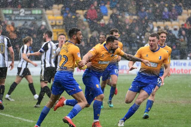 Picture by Howard Roe/AHPIX.comStags' Kane Hemmings celebrates his late equaliser against Notts County