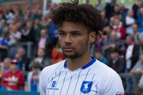 Lee Angol - among today's goalscorers - Pic By James Williamson