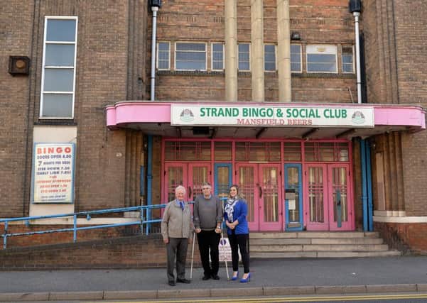 In 2015 launching a petition to demolish the Strand Bingo and Social Club in Warsop, in pictured from left are County Councillor John Allin, Mike Johnson and Coun Jennifer Cockroft