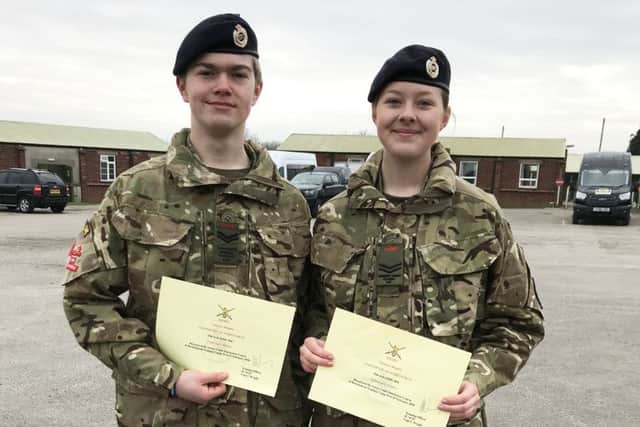Samworth Church Academy students Lauren Greasley and Finn Hewitt have passed the cadet instructor course