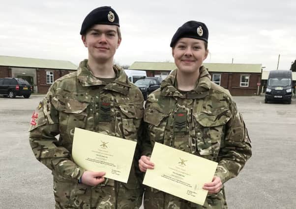Samworth Church Academy students Lauren Greasley and Finn Hewitt have passed the cadet instructor course