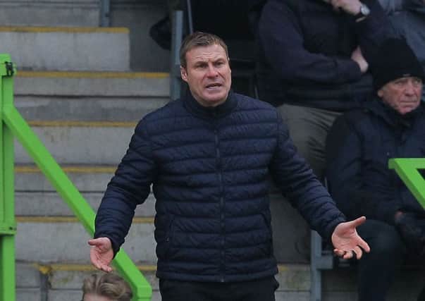 Picture by Gareth Williams/AHPIX.com; Football; Sky Bet League Two; Forest Green Rovers v Mansfield Town; 24/3/18  KO 15.00; The New Lawn; copyright picture; Howard Roe/AHPIX.com; A frustrated David Flitcroft as his Mansfield side were beaten at Forest Green Rovers
