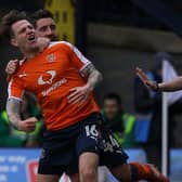 Picture by Gareth Williams/AHPIX.com; Football; Sky Bet League Two; Luton Town v Mansfield Town; 2/4/18  KO 15.00; Kenilworth Road; copyright picture; Howard Roe/AHPIX.com;Luton's Glen Rea celebrates putting them 2-1 ahead against Mansfield