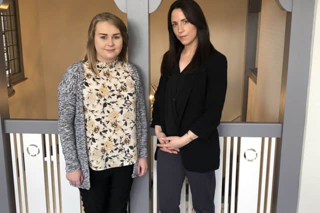 Chloe Ford, 21 apprentice at Freshstart Recruitment and director Emma McLaughlin.