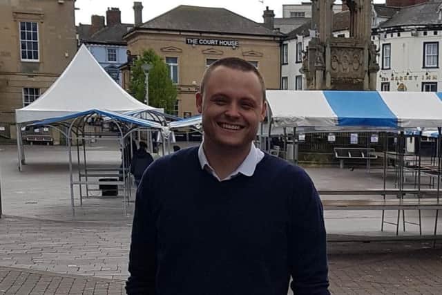 MP Ben Bradley in Mansfield town centre.
