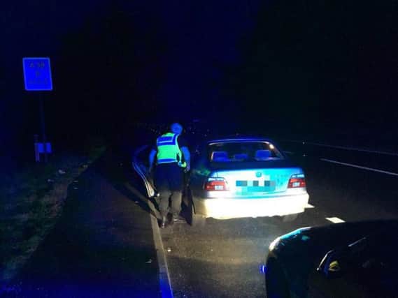 The driver pulled over on the A38.