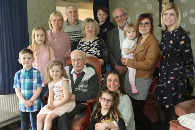 Albert Pickering celebrates his 101st birthday with his children, grandchildren and great grandchildren