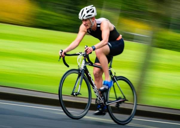 Chris Holmes in action for the club when winning The University Of Nottingham GO TRI Aquabike event.