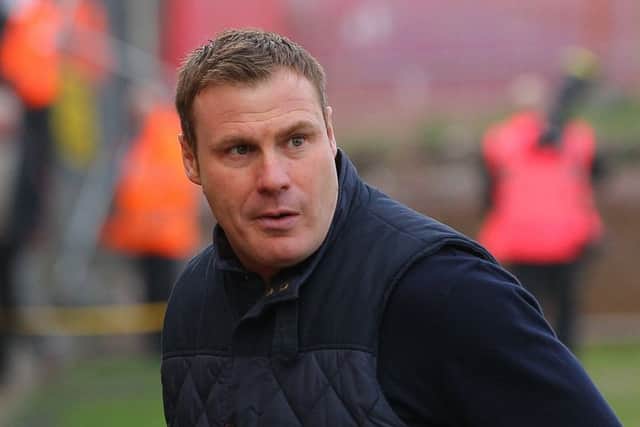 Picture by Gareth Williams/AHPIX.com; Football; Sky Bet League Two; Stevenage v Mansfield Town; 10/18 KO 19.45; The Lamex Stadium; copyright picture; Howard Roe/AHPIX.com; Stags boss David Flitcroft ahead of kick-off at Stevenage