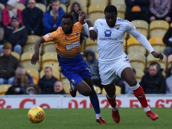 Action from the clash between Mansfield and Chesterfield in November.