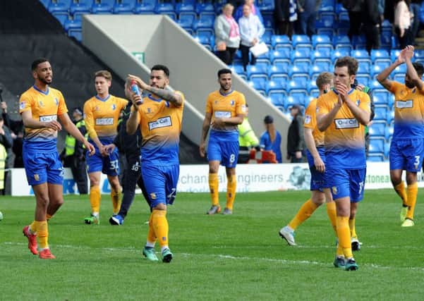 Chesterfield FC v Mansfield Town.
Stags appauld the support at the end of the game.