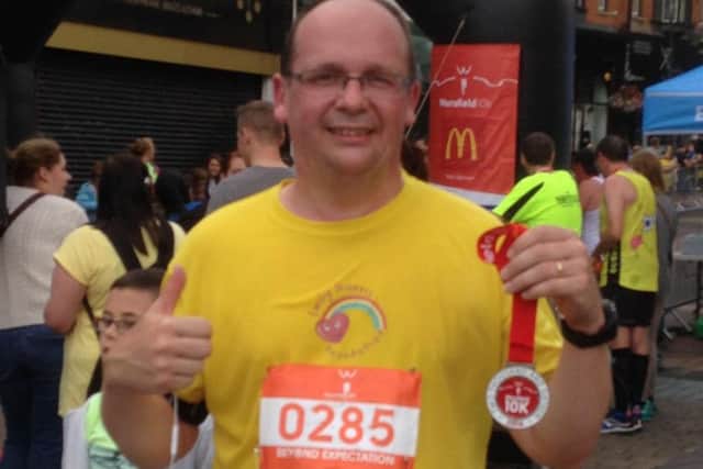 Neil at the end of the Mansfield 10K