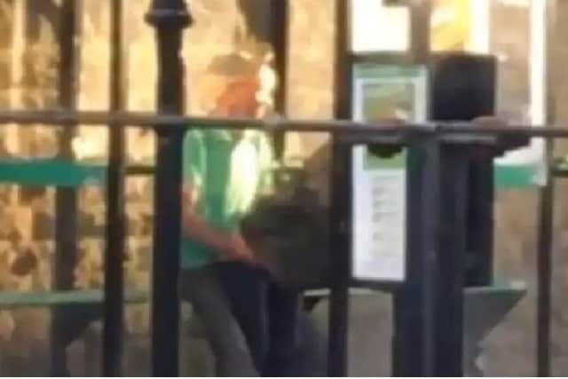 Bus shelter couple