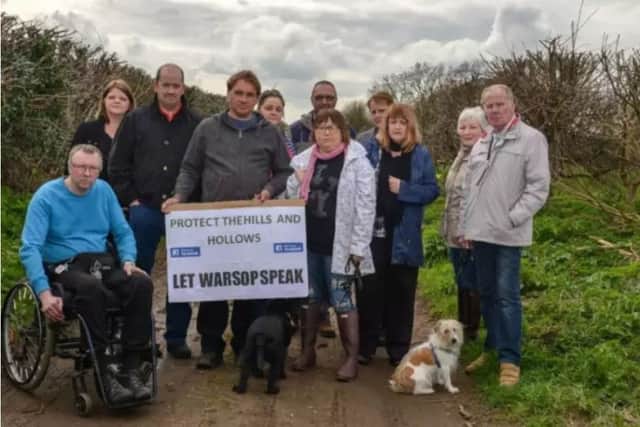 Residents of Warsop opposing the plans for 400 houses.