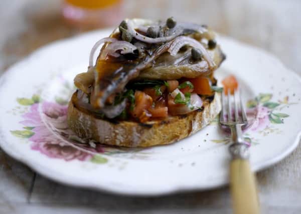 Mackerel with Herby Tomato and Shallots Salsa on Toast