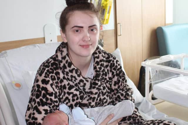 Carmen Howden and her baby son Rylan Lewis Howden.