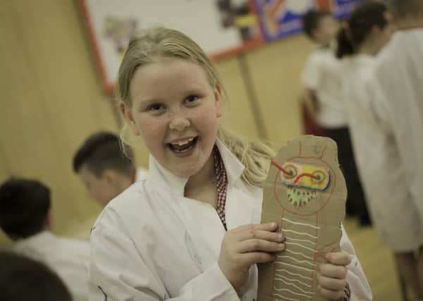 Morven Park pupils used a variety of items to make music as part of the creative workshop. Photo EON/Page One